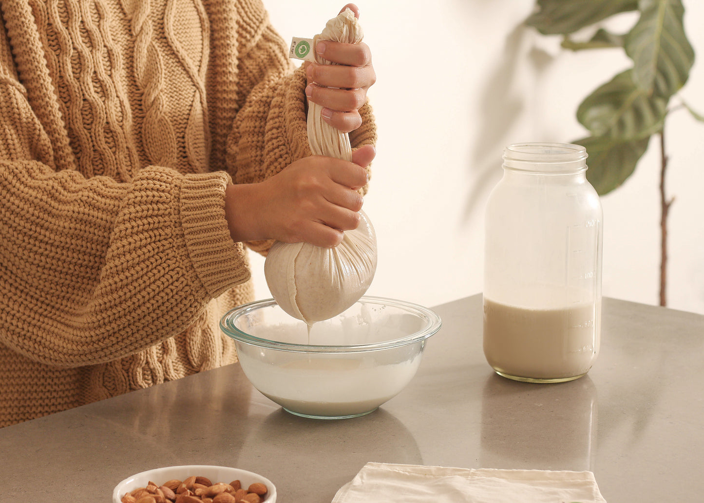 Organic Cotton Cheesecloth Bags - Nut Milk Straining Bags - Filtration Bags