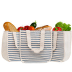 Canvas Grocery Tote Bags with Compartments