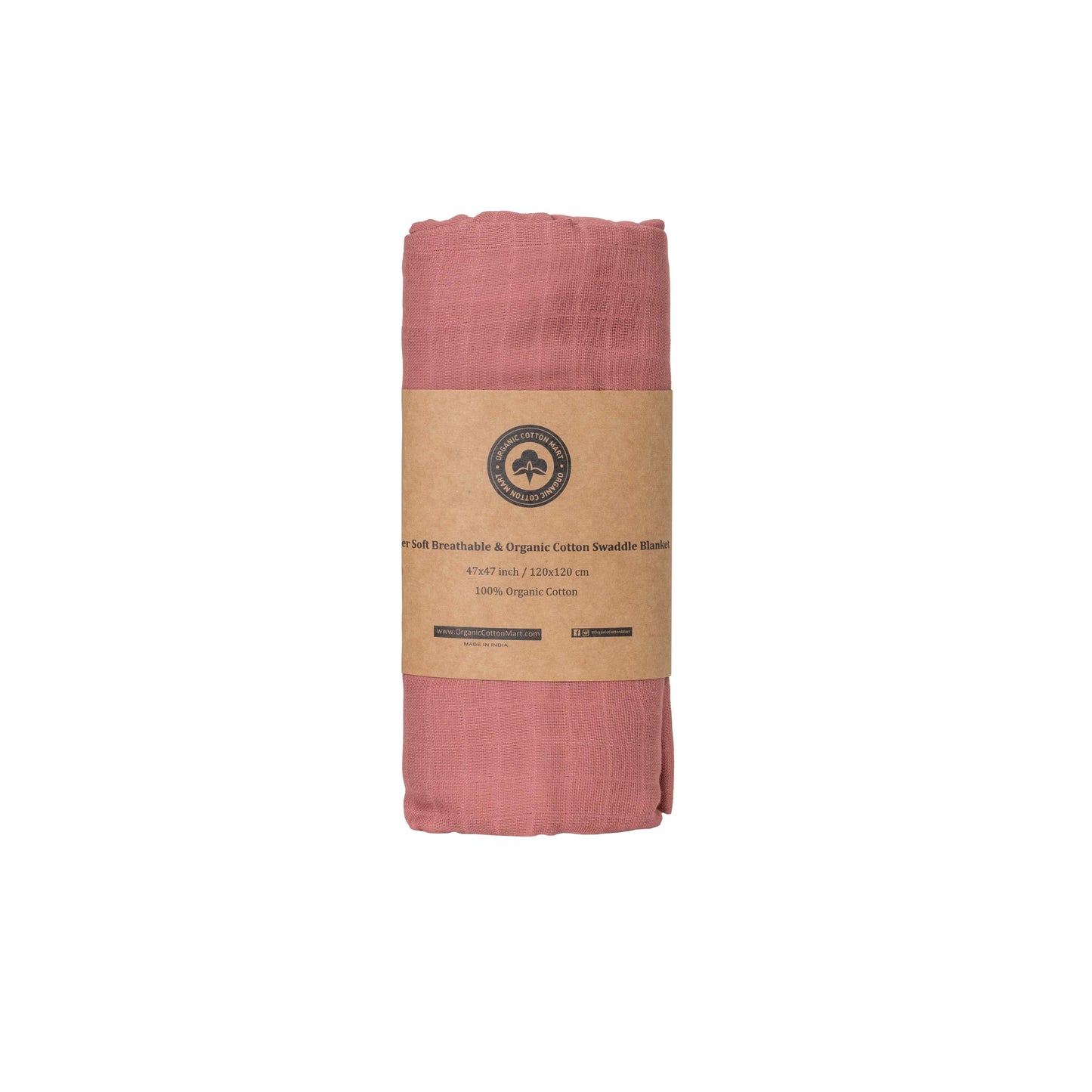 natural cotton red swaddle blanket