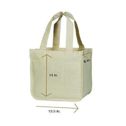 Wholesale Canvas Cotton Grocery Tote Bags with Compartments