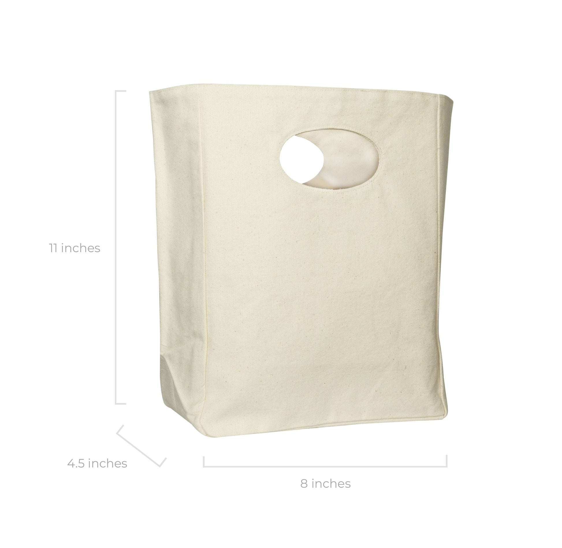 organic cotton lunch bag dimensions